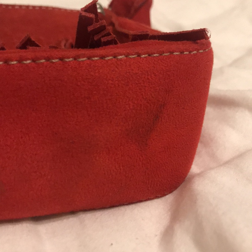 Nine West faux leather shoulder purse w/ fringe - Picture 8 of 8